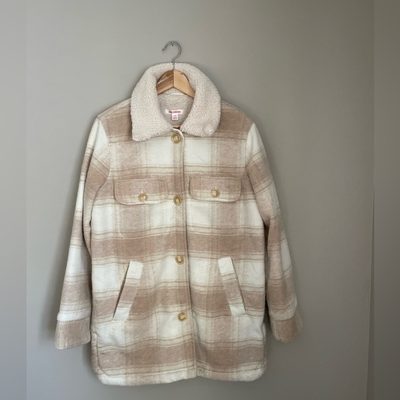 Joe Fresh Sherpa Plaid Shacket - Picture 1 of 4
